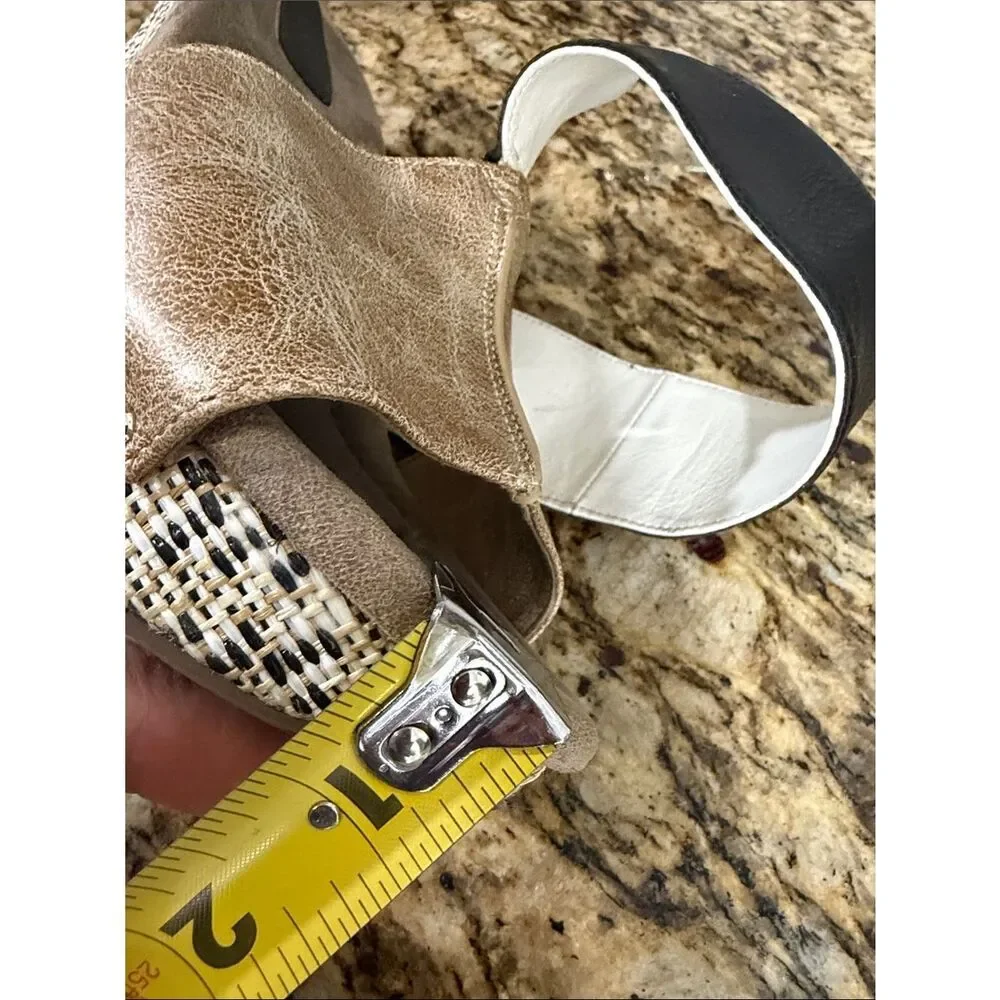 Modzori Virginia 2 Reversible Wedge Sandals Gold Black White Size 6